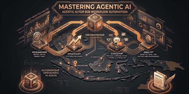 autonomous operations in ASEAN,Mastering agentic AI ,multi-agent AI growth playbook,agentic AI workflow orchestration,agentic systems for zero-click advantage,agentic AI for B2B workflow automation,