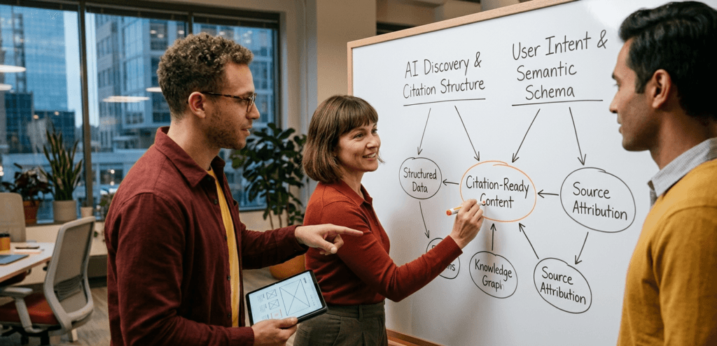 AI discovery, Scholarly citation standards, Website information architecture, Semantic tagging,