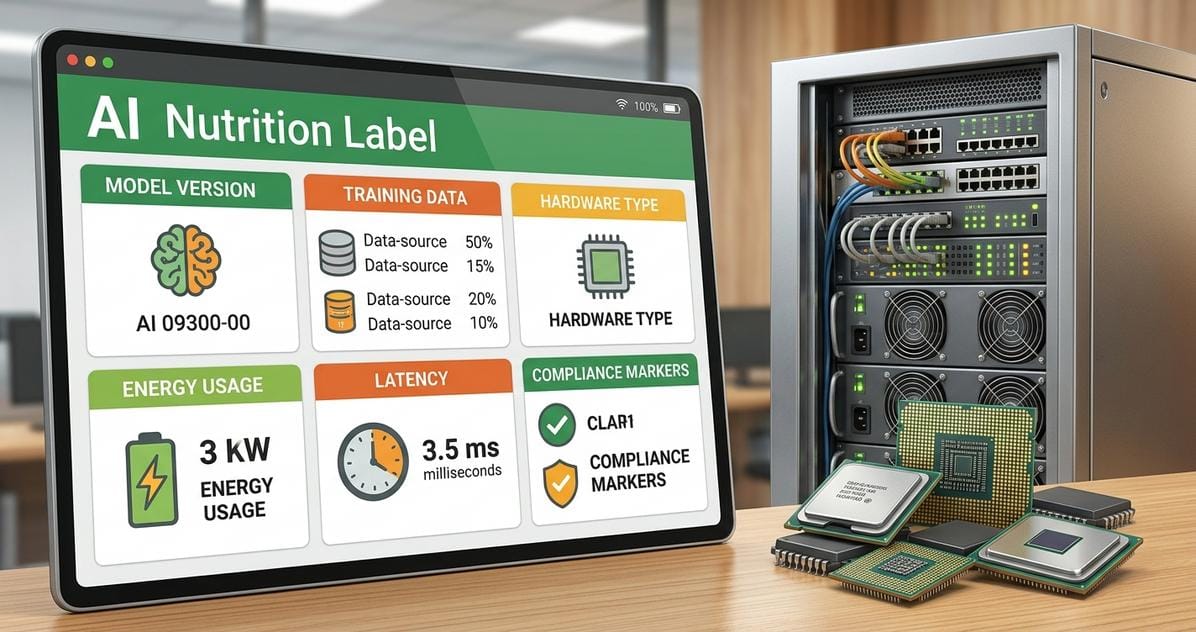 AI Nutrition Labels for Hardware and Model Transparency | Sotavento Medios